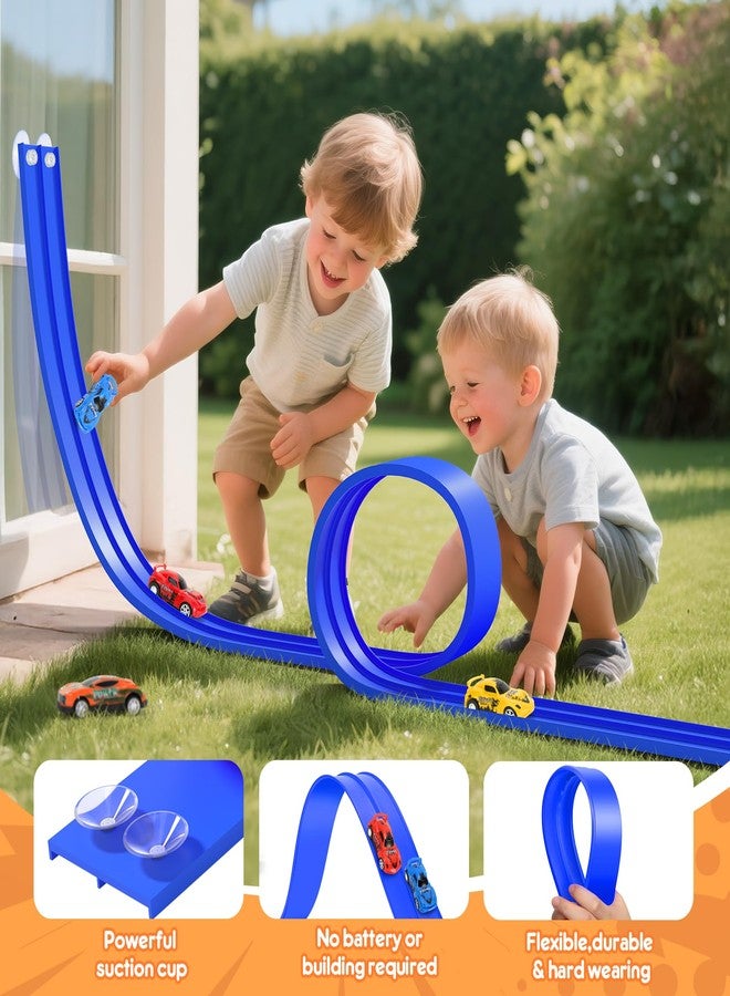 KETIEE Flex Tracks 16 Ft for Kids, Flexible Race Car Ramp Track with 2 Small Racecars and 4 Suction Cups Compatible with Diecast 1/64th Cars,Rolls Up Portable Racetrack for Ages 3 & Up - Image 3